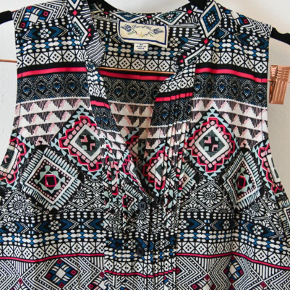 Anthropologie Geometric Tunic Blouse